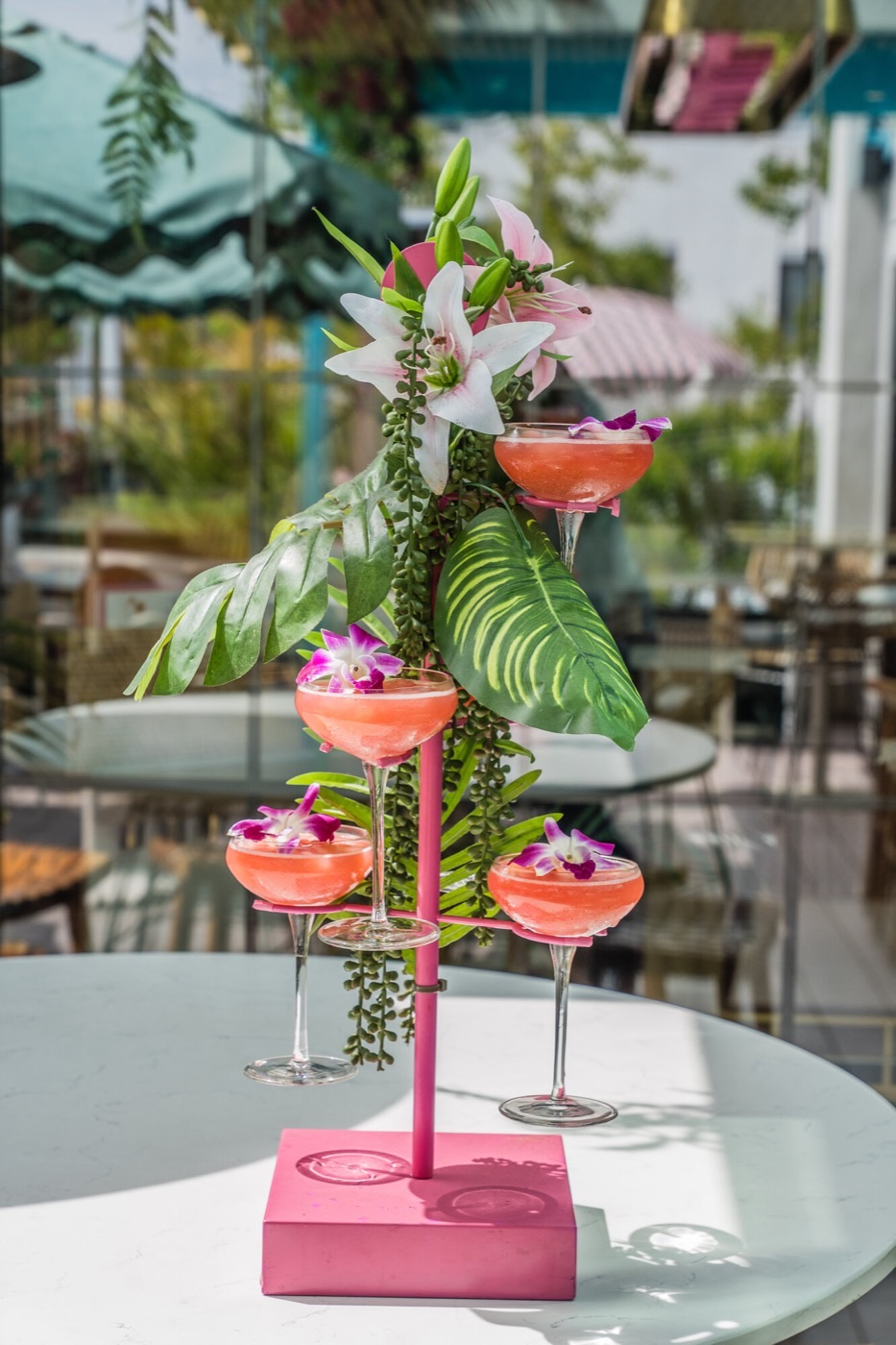 Cocktail Tower cocktail at Coco Maya Little Italy San Diego