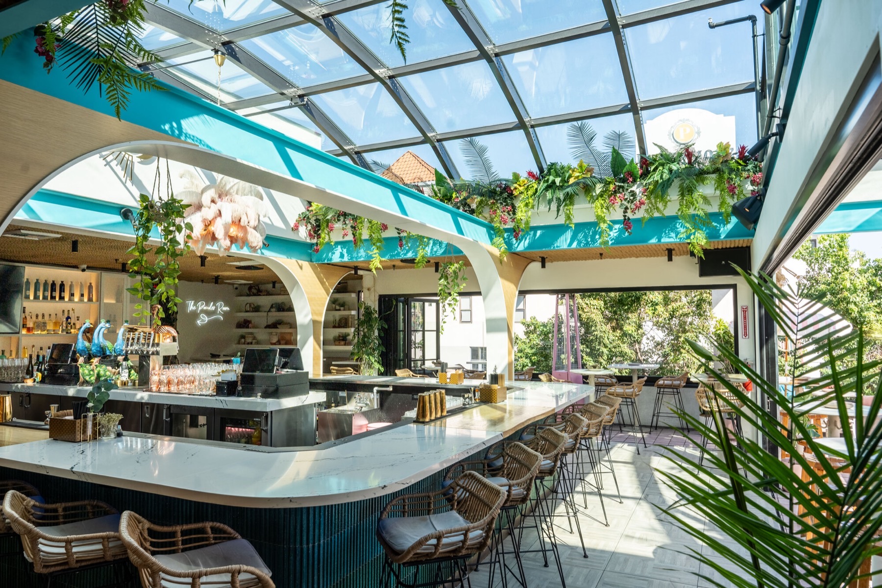 Coco Maya rooftop glass atrium bar — restaurant in Little Italy San Diego